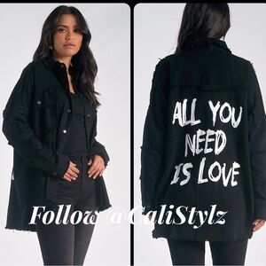 ❣️NWT! Elan All You Need Is Love Black Jacket